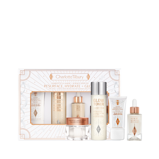 CHARLOTTE'S 4 MAGISCHE & WETENSCHAPPELIJKE STAPPEN OM DE HUID TE VERNIEUWEN, TE HYDRATEREN EN TE LATEN STRALEN: SKINCARE SET