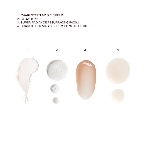 CHARLOTTE'S 4 MAGISCHE & WETENSCHAPPELIJKE STAPPEN OM DE HUID TE VERNIEUWEN, TE HYDRATEREN EN TE LATEN STRALEN: SKINCARE SET