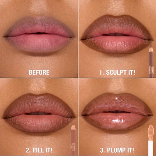 MAKE-UPTAS MET GEHEIMEN VOOR GEVORMDE LIPPEN LIPKIT & MAKE-UPTAS